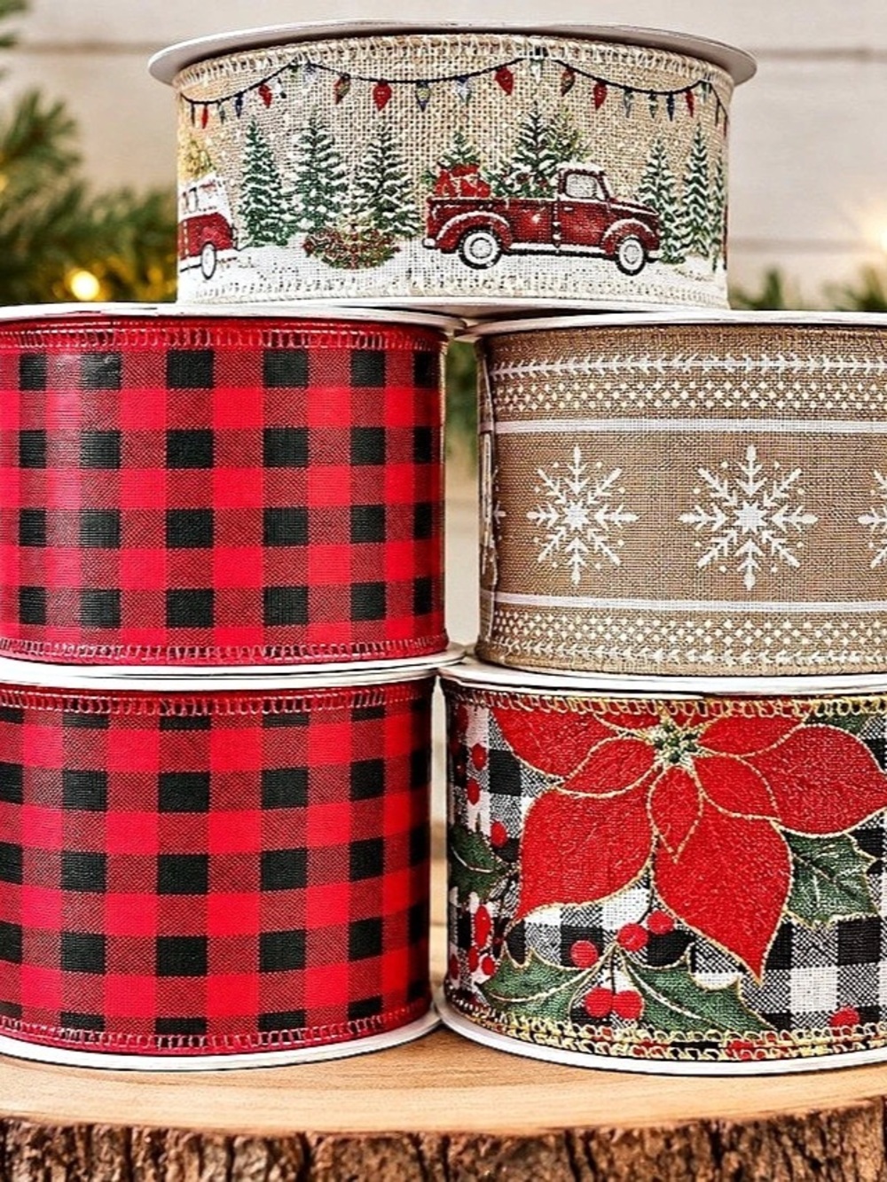Place & Time Nostalgia Ribbon Christmas Holiday Assortment - all 5